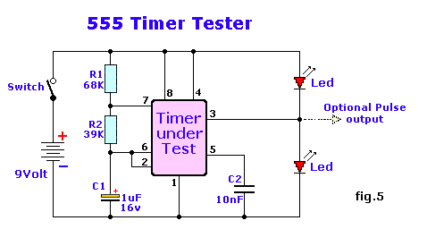 Ic Ne555 Timer Circuits LED Pulse With NE555