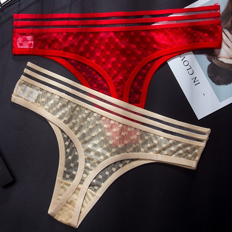 Ropa Interior De Malla Transparente Sólida Ropa Interior De Moda