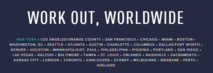 ClassPass locations