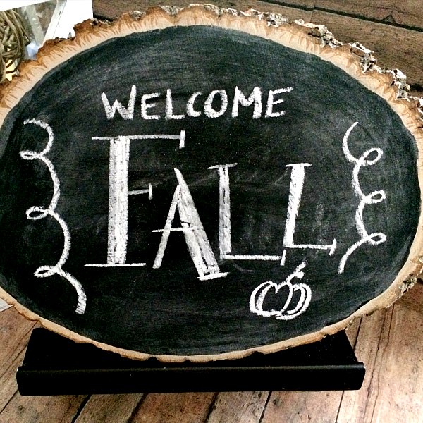 Rustic Wood Slice Chalkboard Craft