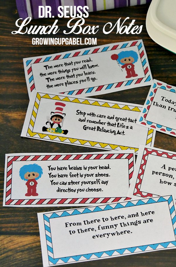 Dr. Seuss Lunchbox Notes for Kids