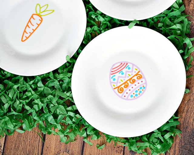 Easter Plates Made with Paint Markers