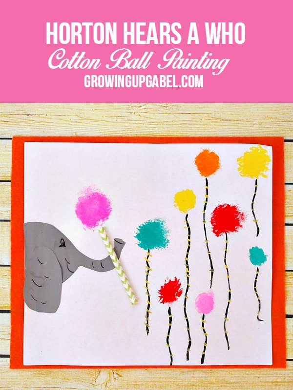 Horton the Elephant & His Clover Cotton Ball Painting