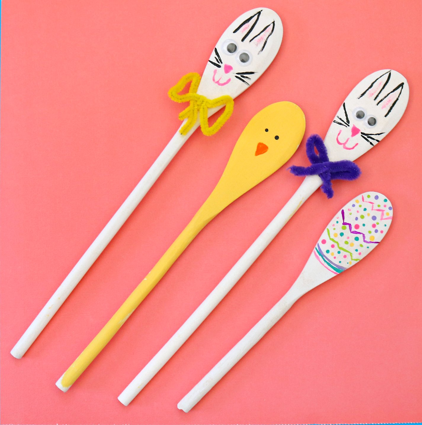 Decorated Wooden Spoons for Easter