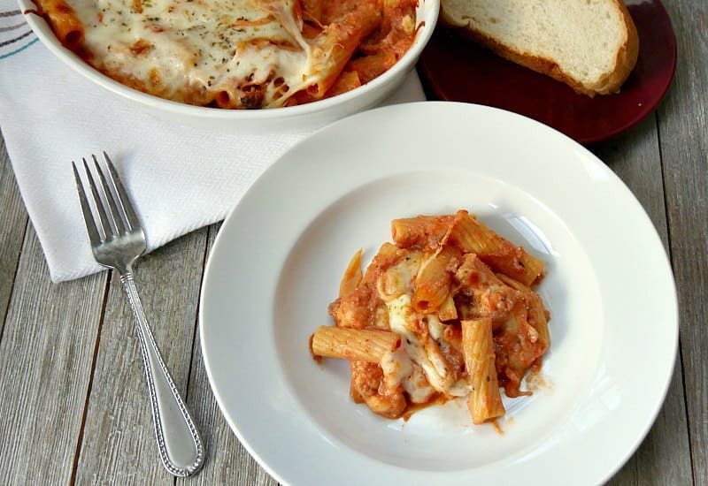 Easy TwoCheese Baked Rigatoni Recipe