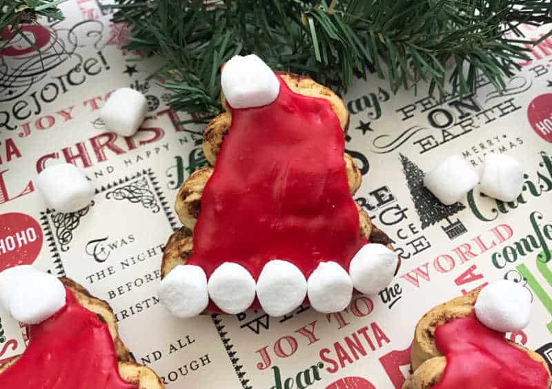 Santa Hat Cinnamon Rolls for Christmas Growing Up Gabel