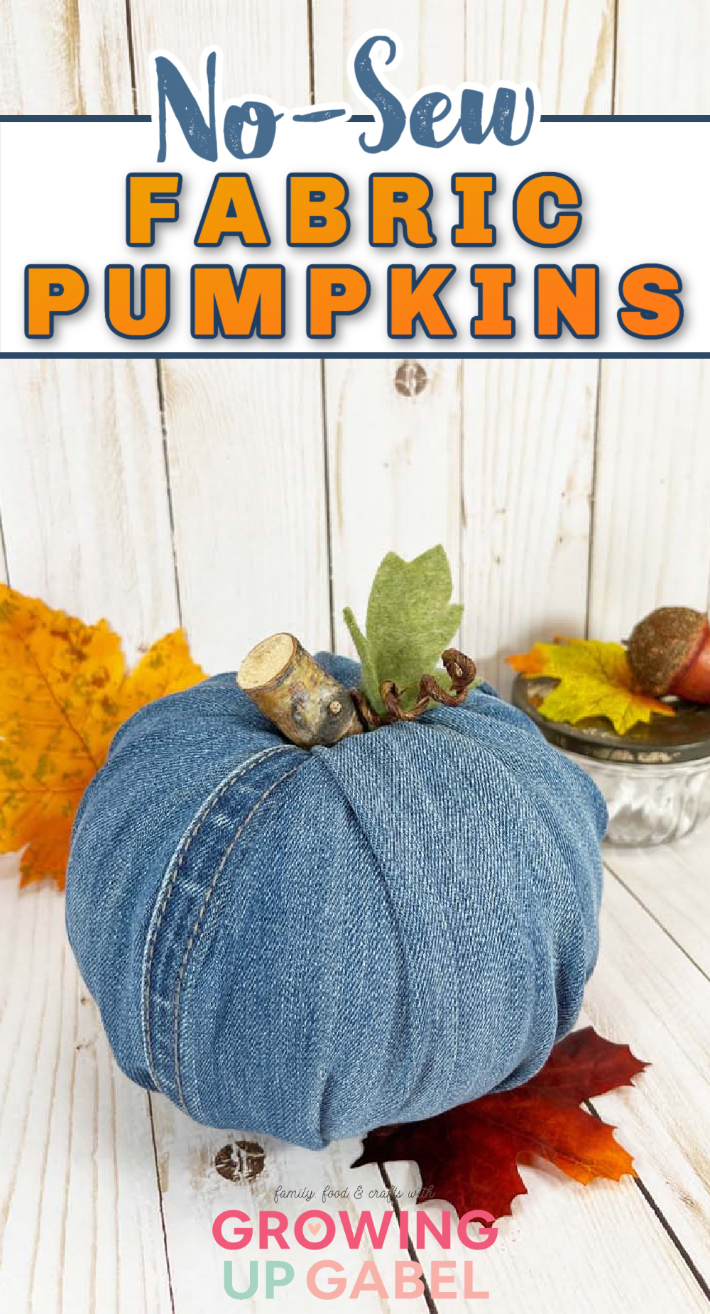 No Sew Fabric Pumpkin from Old Jeans