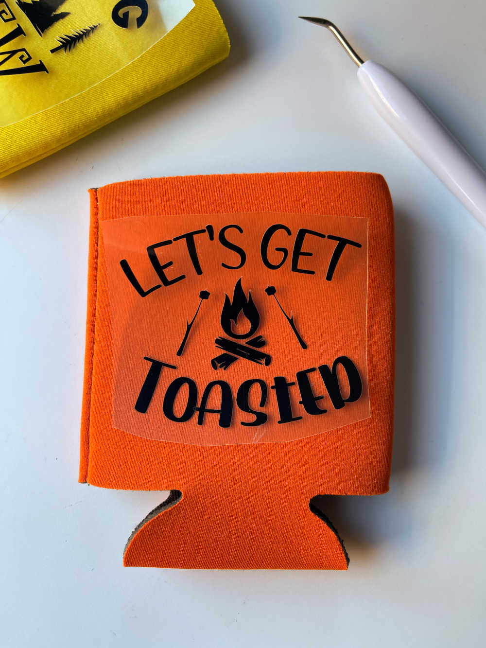 Camping Can Koozies Made with HTV