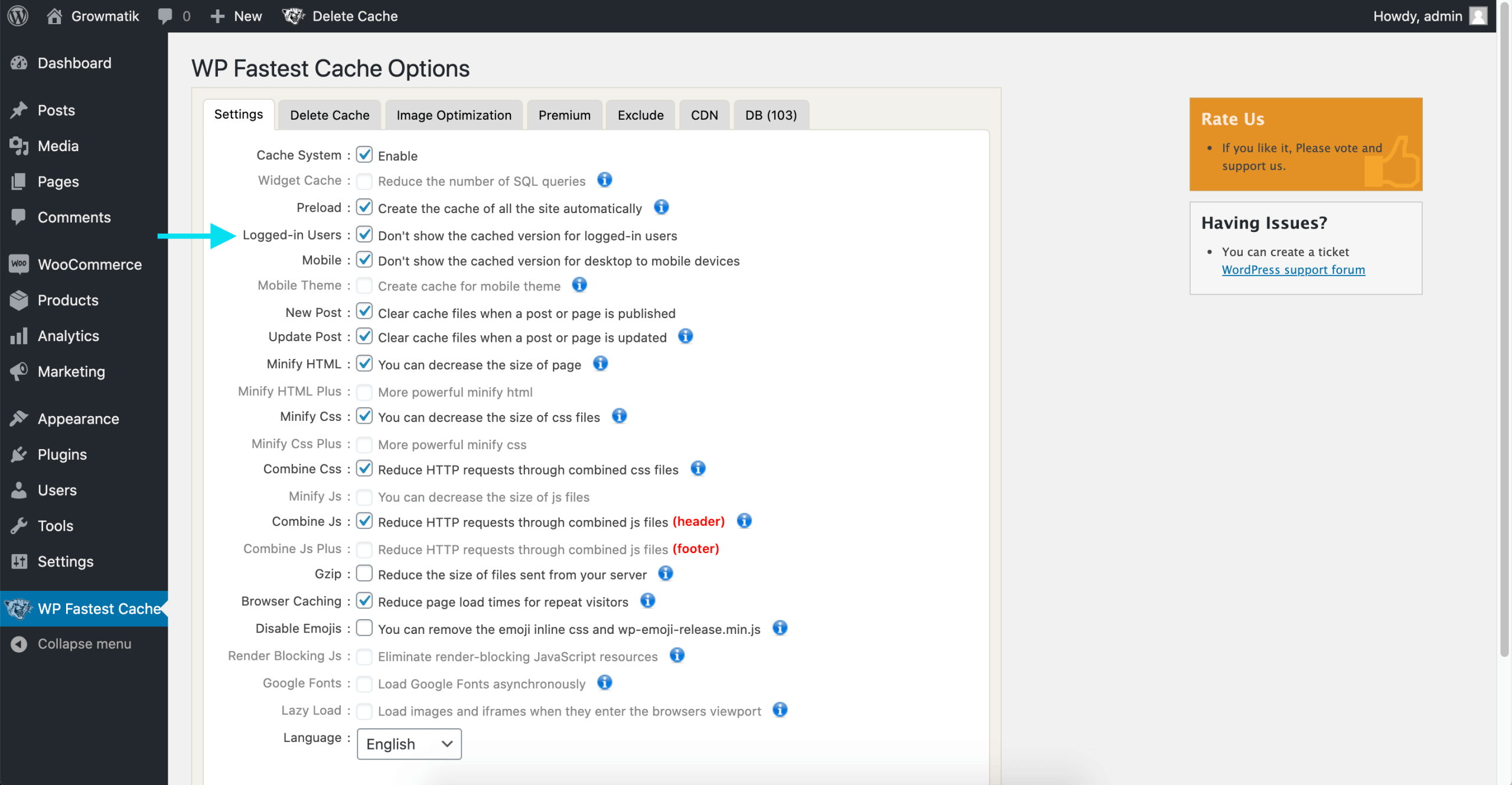 How to configure caching plugins Growmatik Knowledge Base