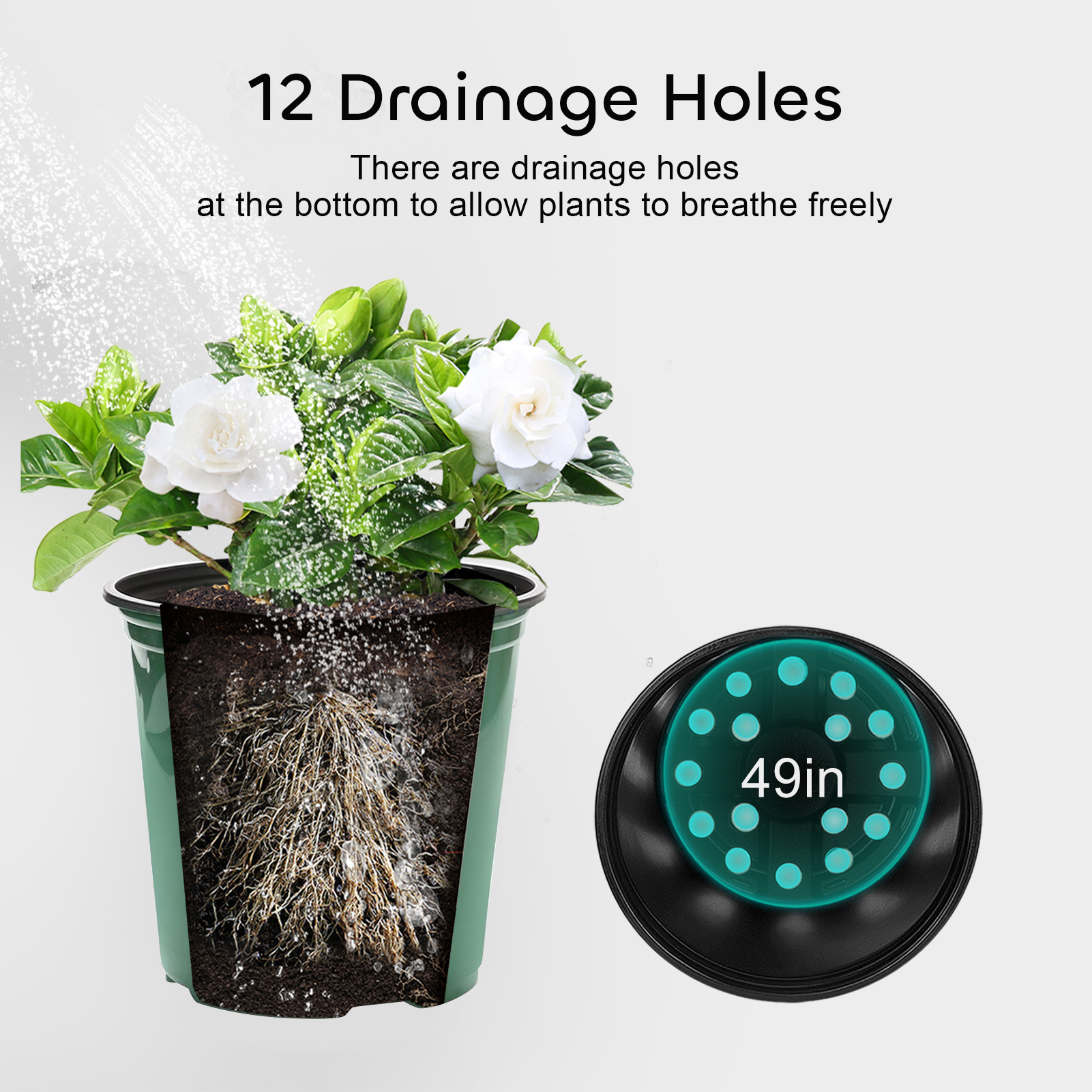 GROWNEER 48 Set 6" 1 Gallon for Plants Flexible Nursery Pot with