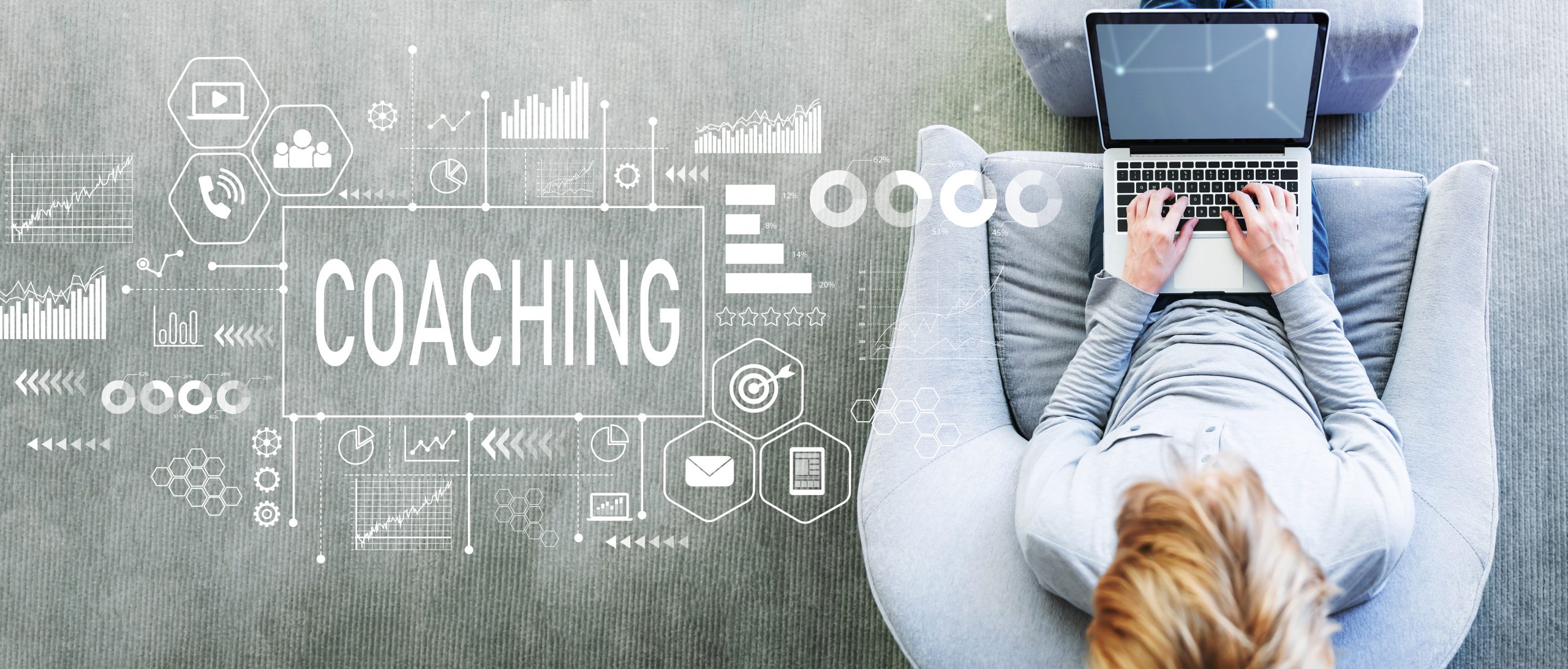 Coaching with man using a laptop The Growth Coach Franchise