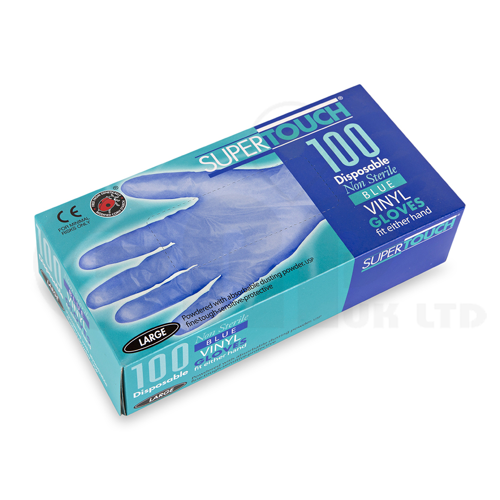Gloves Blue Vinyl Gloves [100] Large GRP UK LTD