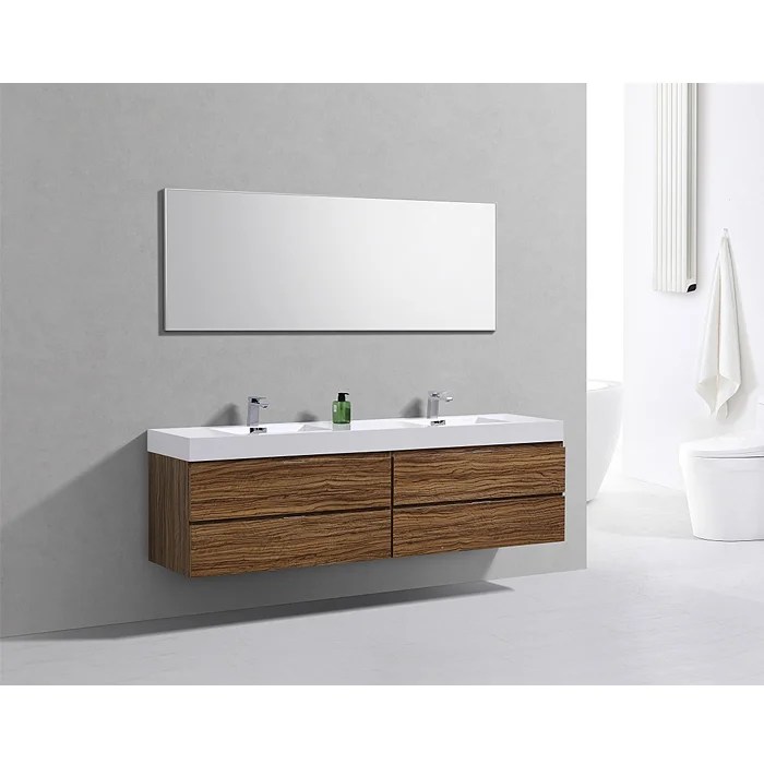 Wood Grain Melamine Finish Wallhung Bathroom Vanities GRT VT02 GRT
