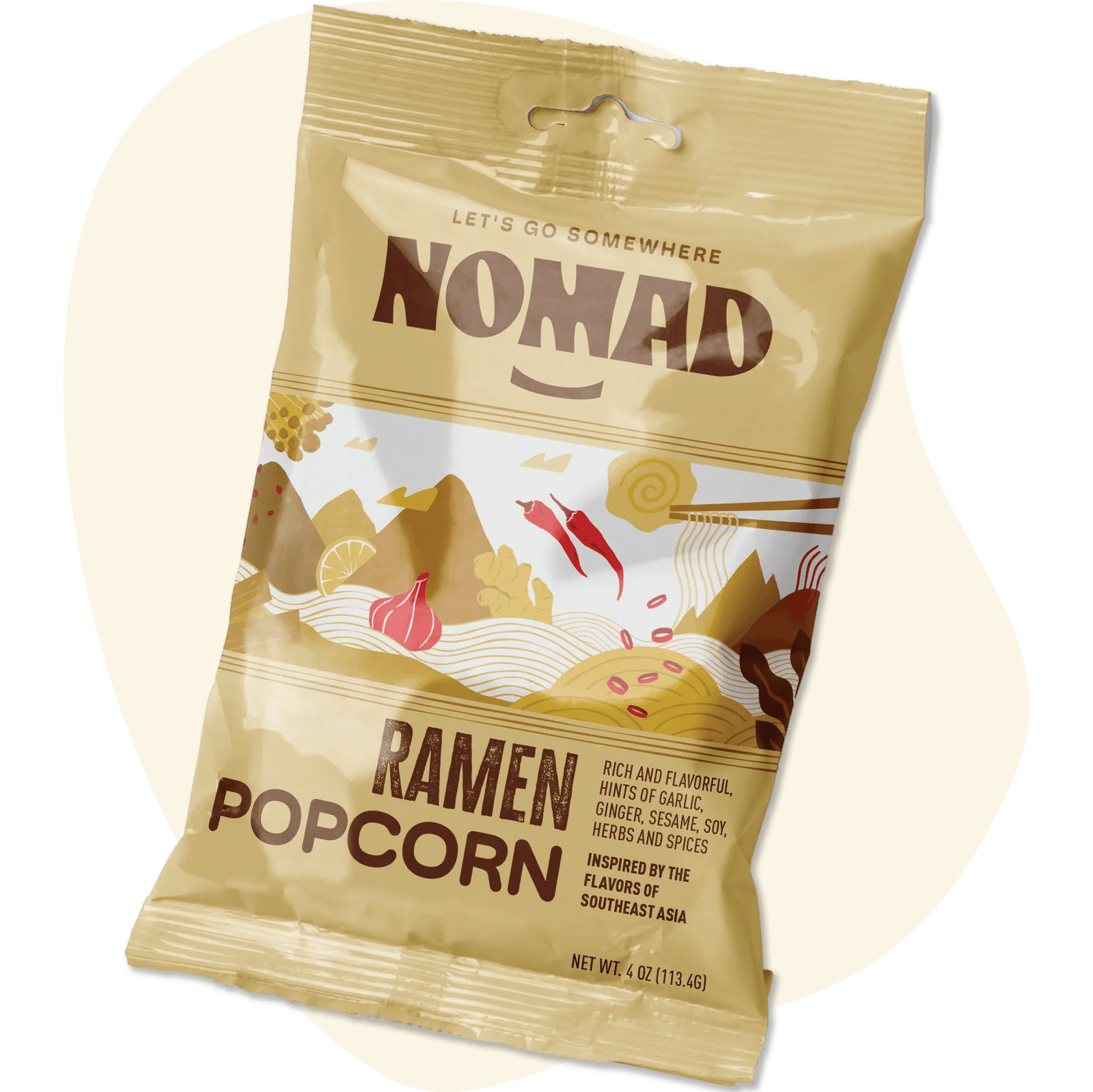 Nomad Snacks New Ramen Popcorn & Chimichurri Popcorn