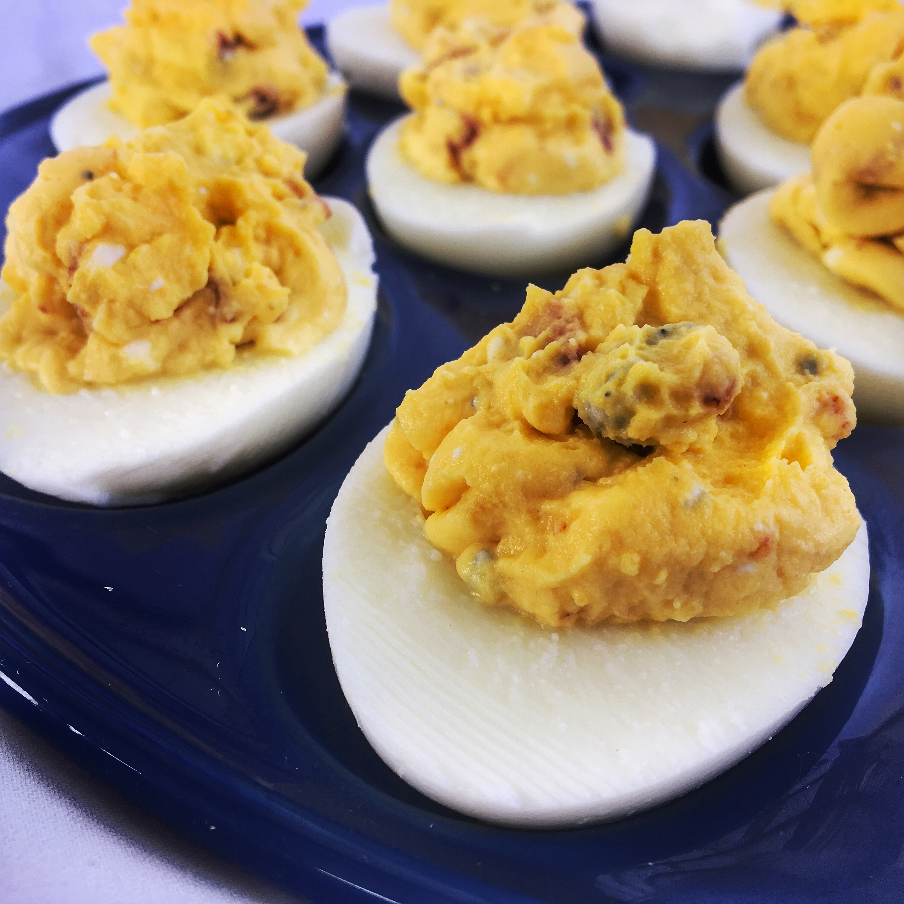 Lite Bacon Blue Cheese Deviled Eggs Grub Delite