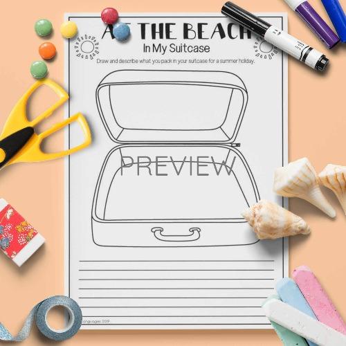 At The Beach In My Suitcase Fun ESL Worksheet For Kids