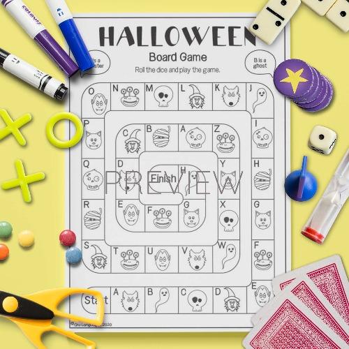 Halloween Board Game Fun ESL Worksheet For Kids