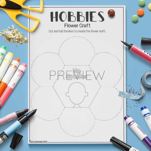 My Hobbies Flower Craft Activity ESL Worksheet For Kids