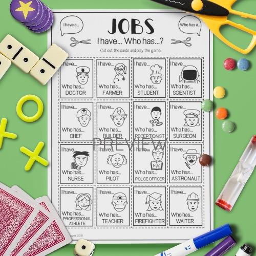 Jobs I Have… Who Has…? Game Fun ESL Worksheet For Kids