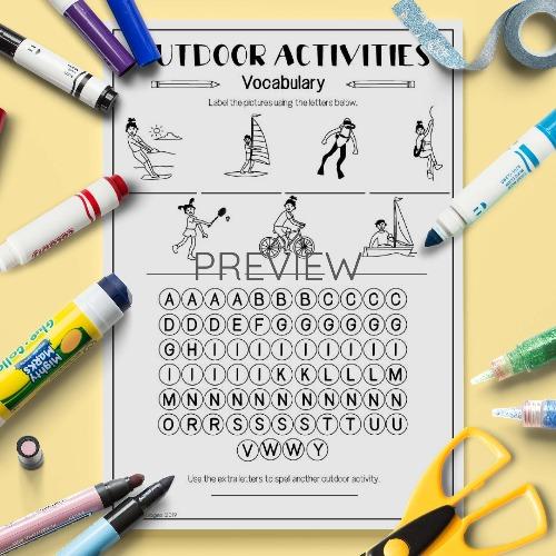 Outdoor Activities Vocabulary Fun ESL Worksheet For Kids