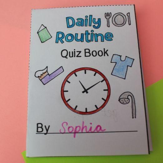 Daily Routine Quiz Book Craft Fun ESL Worksheet For Kids