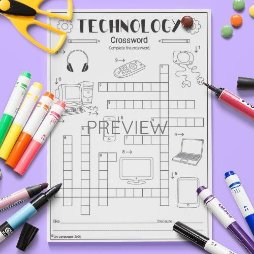 Technology Crossword Activity Fun ESL Worksheet For Kids