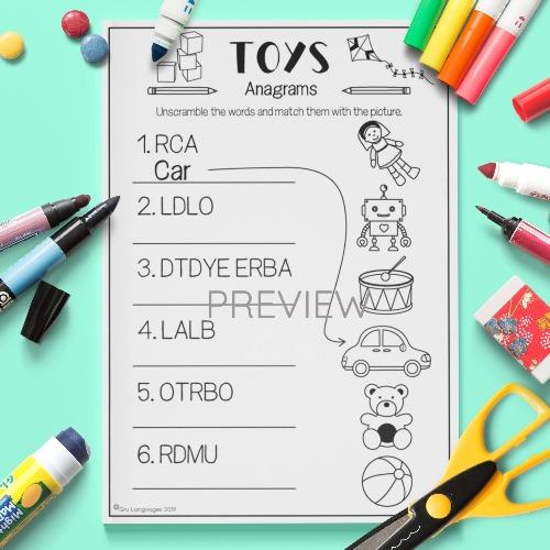 Toys Anagrams Activity Fun ESL Worksheet For Children