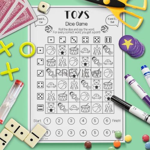 Toys Dice Speaking Game Fun ESL Worksheet For Kids