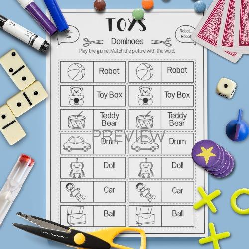 Toys Dominoes Speaking Game Fun ESL Worksheet For Kids