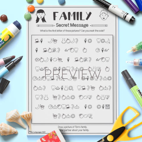 Family Secret Message Fun ESL Worksheet For Children