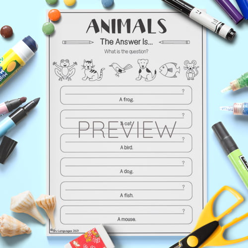 Animals What's The Questions Activity ESL Worksheet For Kids