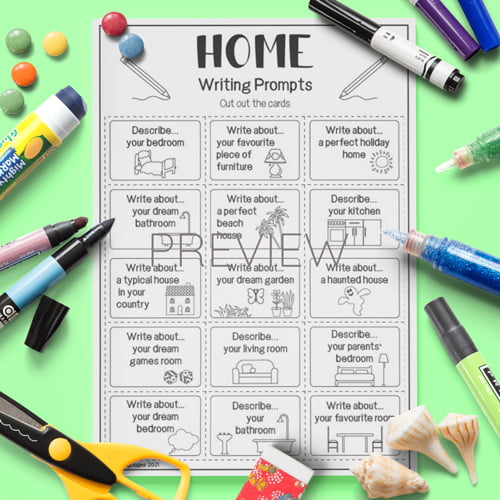 House & Furniture Writing Prompts Fun ESL Worksheet