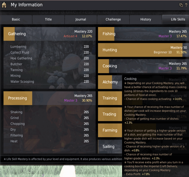 BDO Cooking Mastery Guide & Quests Life Mastery Series GrumpyG