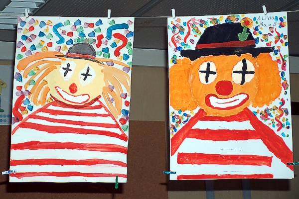 Clowns Malerei mit Deckfarben