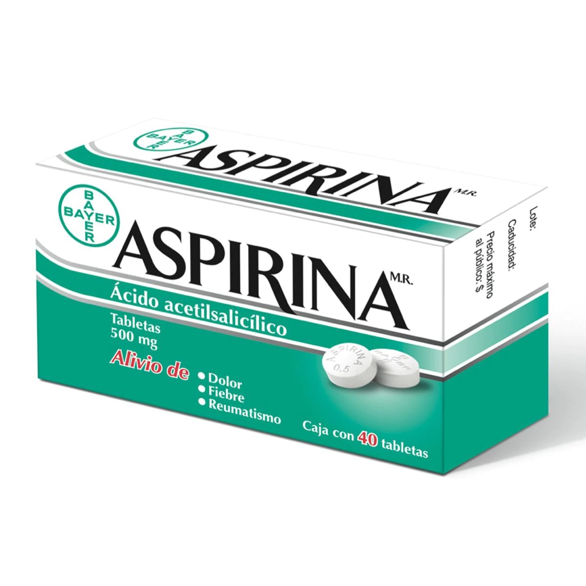 ASPIRINA AD 500 MG C/40 TABLETAS Farmapronto