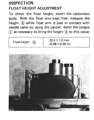 GS850 Carb Specs and Float Height Pix