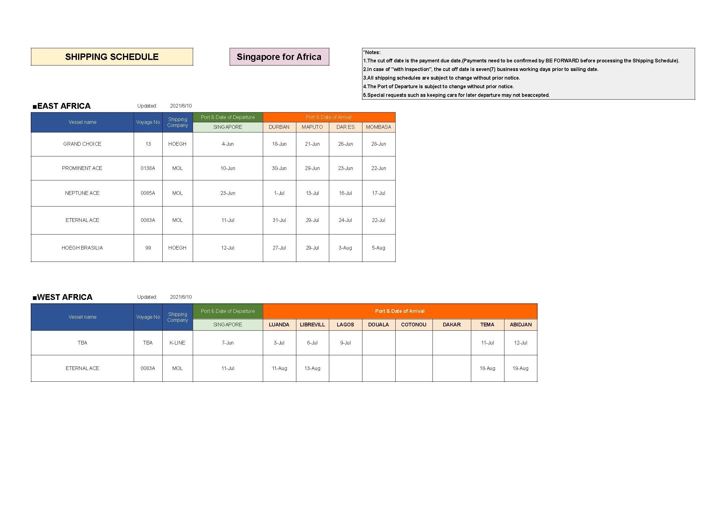 Shipping Schedule GSAT.JP