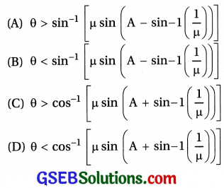 GSEB Std 12 Physics MCQ Chapter 9 કિરણ પ્રકાશશાસ્ત્ર અને પ્રકાશીય ઉપકરણો in Gujarati 104