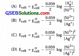 GSEB Std 12 Chemistry MCQ Chapter 3 વિદ્યુત-રસાયણવિજ્ઞાન in Gujarati 10