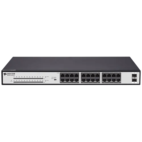BDCOM S1526-24P PoE Switch 24ch Gigabit Dual SFP Uplink VLAN CCTV Extended Transmission Range Mode Toggle Switch