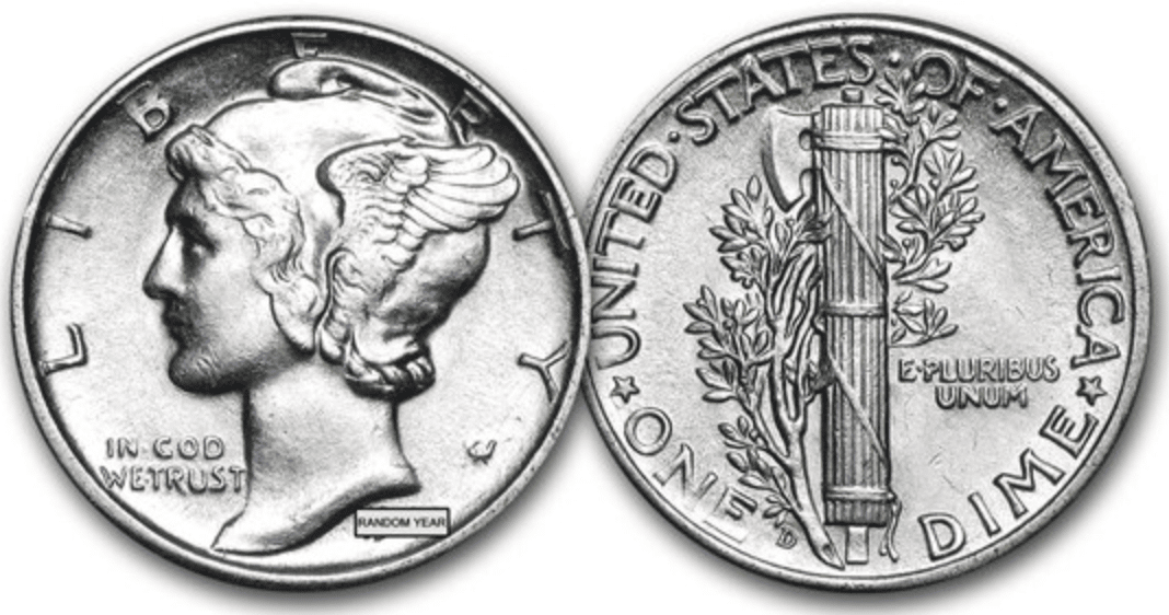 Silver United States Mercury Dime 90 XF (1 Face Value) GSI Exchange