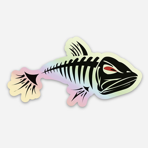 GSO Holographic Grumpy Fish Sticker GSO Fishing Premium Guided