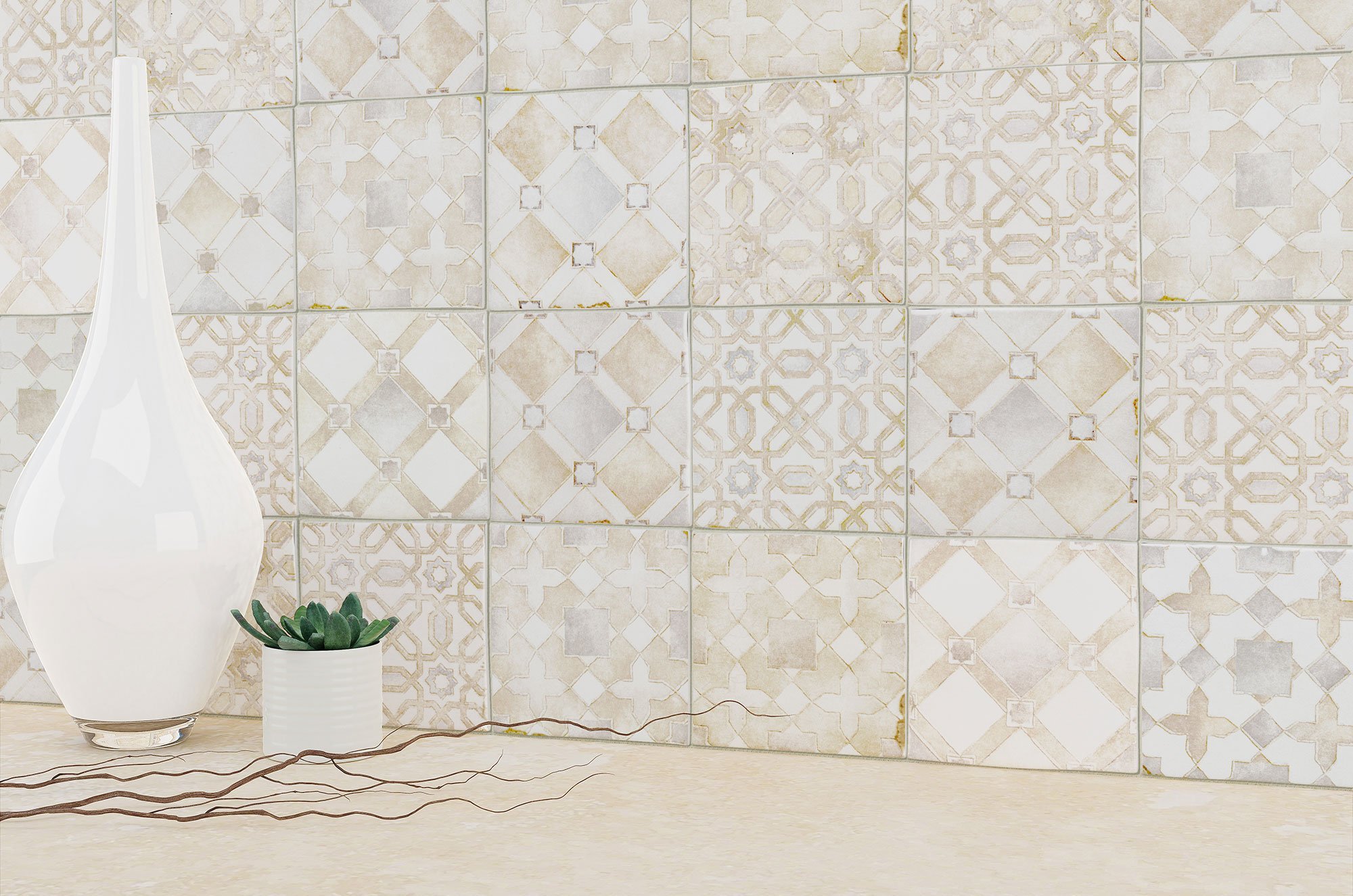 Moroccan 4" x 4" Mix Azure Deco Garden State Tile