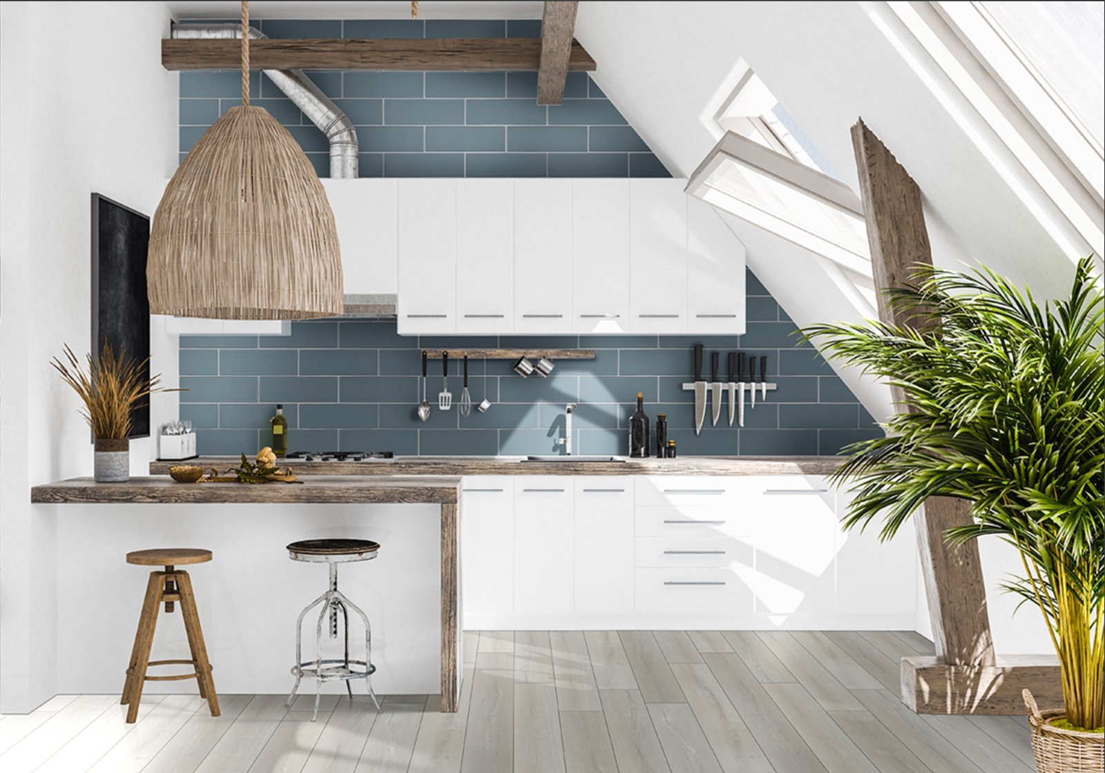 Mercer Highcliffe Greige 7" x 48" Rigid from Garden State Tile