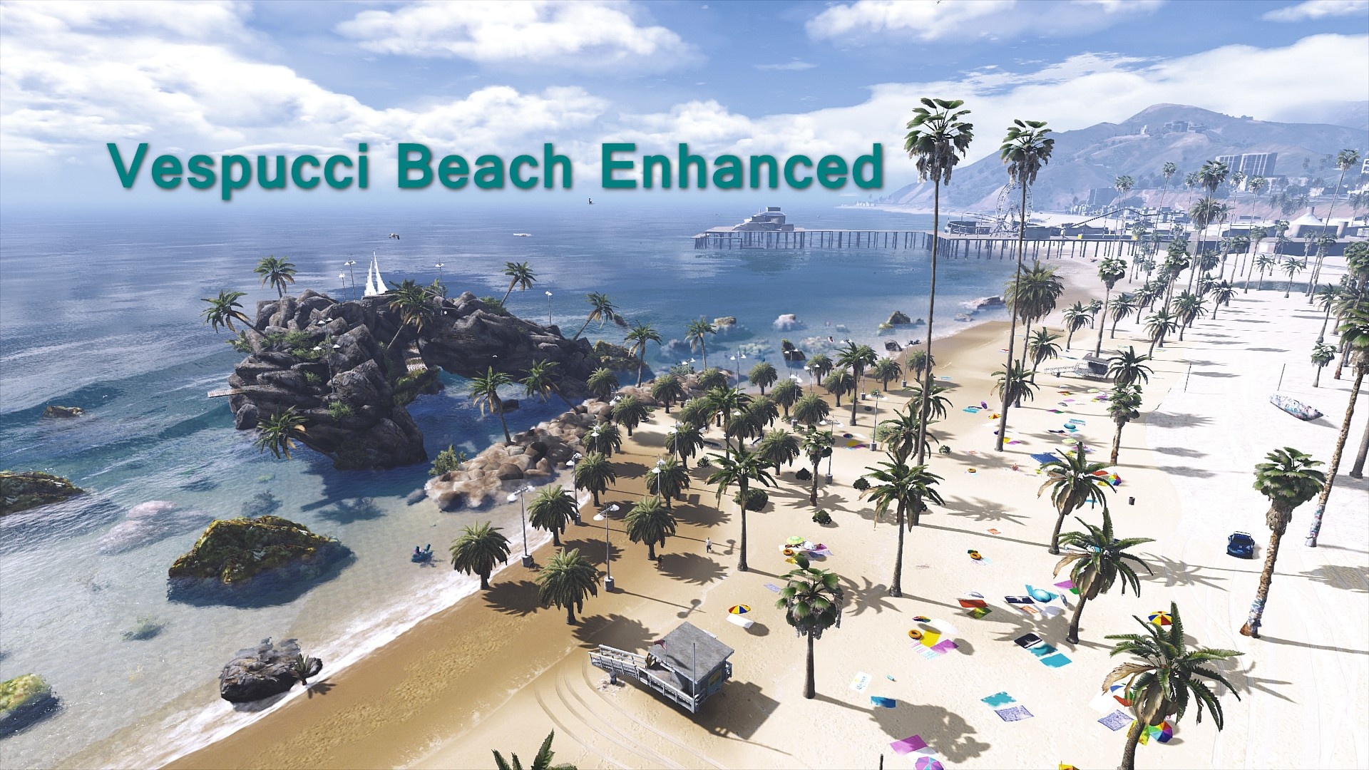 Vespucci Beach Enhanced + Huge Rock Formation(YMAP) 3.2