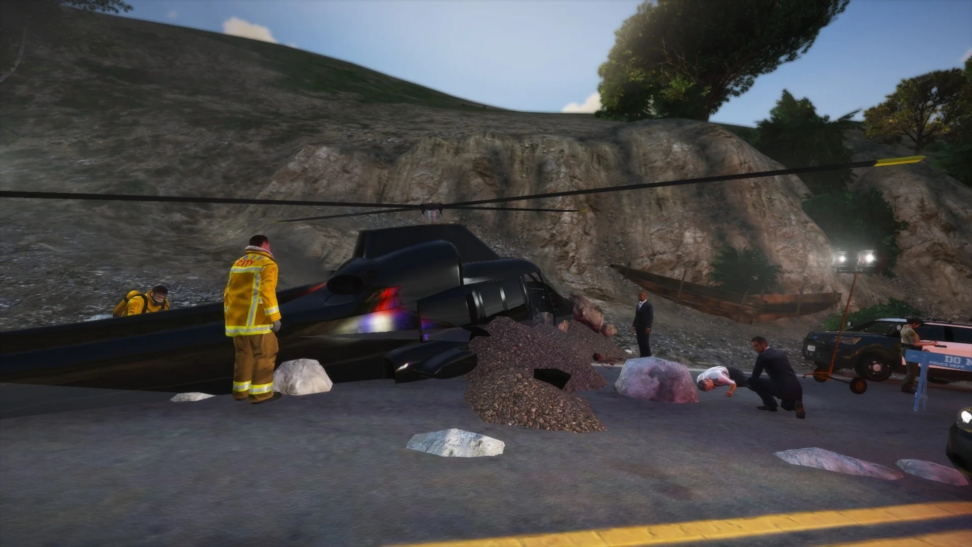 VIP Helicopter Crash Scene [Menyoo] Final