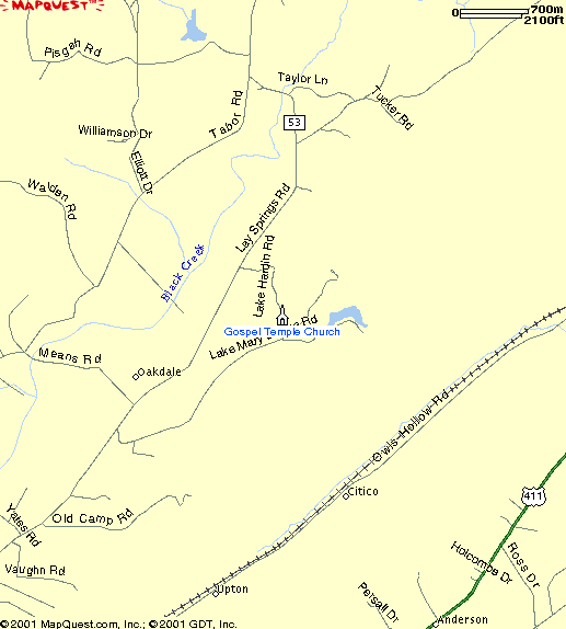 Reference Map For The Gospel Temple Church