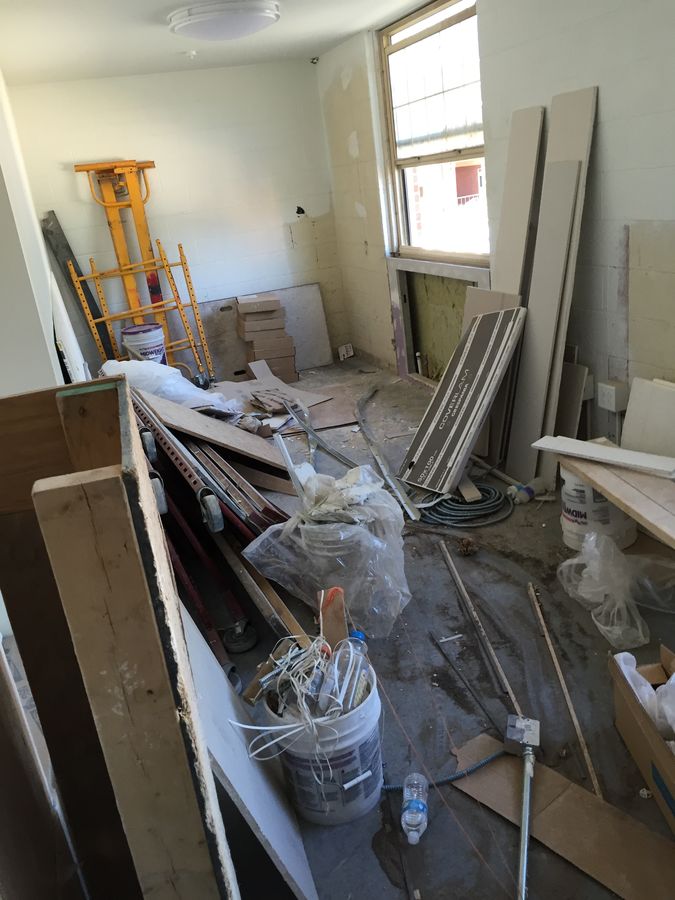 Construction before Green Trees Cleaning Co.