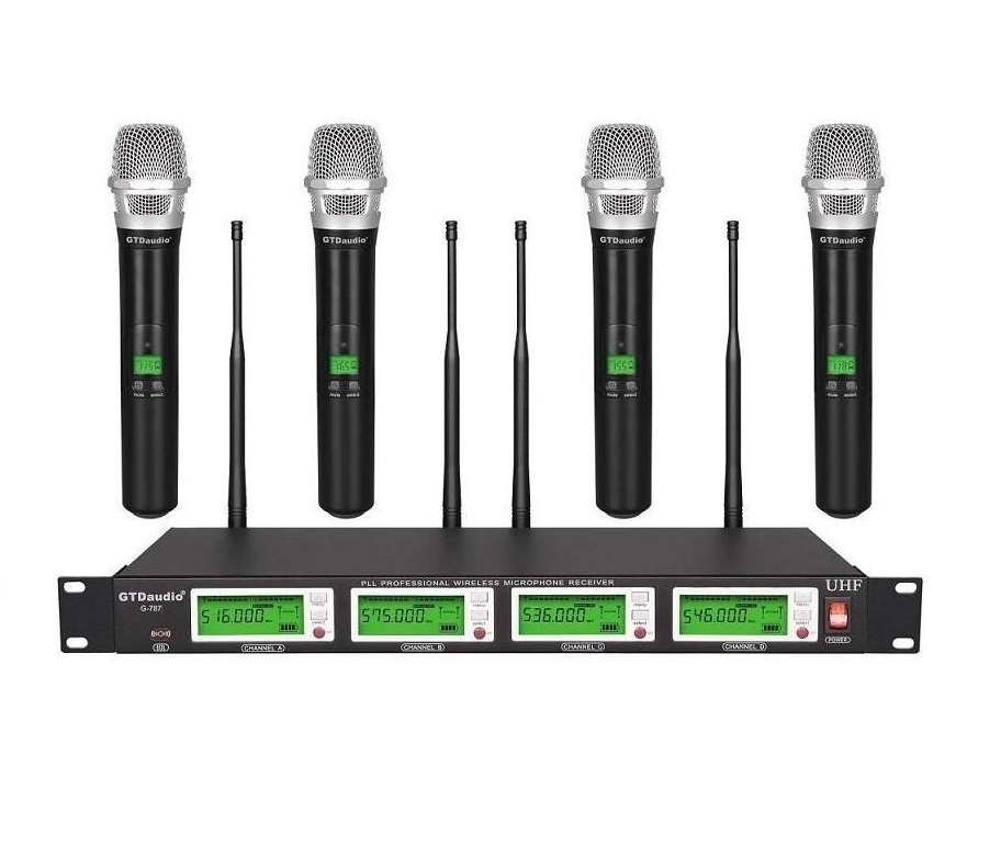 G787H GTD Audio 4x800 Channel UHF Diversity Wireless Microphone GTD Audio