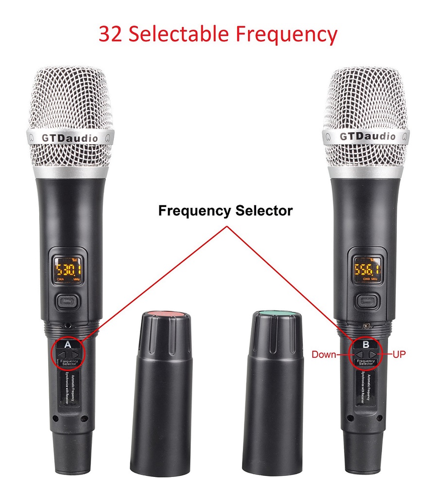 GTD Audio LX22 UHF 32 Selectable Frequency Channels Professional Wireless microphone Karaoke